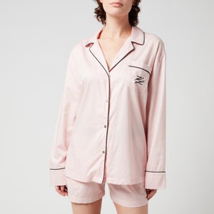 KARL LAGERFELD Women's Long Sleeve Pyjama Shirt - Pink