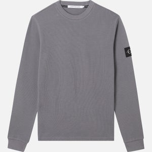 Calvin Klein Jeans Men's Monogram Badge Waffle Long Sleeve T-Shirt - Fossil Grey