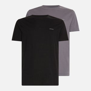 Calvin Klein Jeans Men's 2-Pack Slim Fit T-Shirts - Fossil Grey/ CK Black