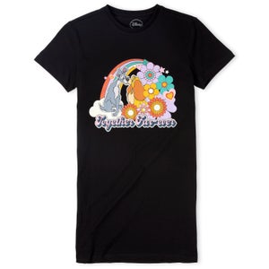 Disney Lady And The Tramp Rainbow Women's T-Shirt Dress - Black