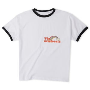 Disney The Aristocats Women's Cropped Ringer T-Shirt - White / Black