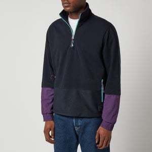 PS Paul Smith Men's Mix Fabric Half Zip Sweatshirt - Dark Navy