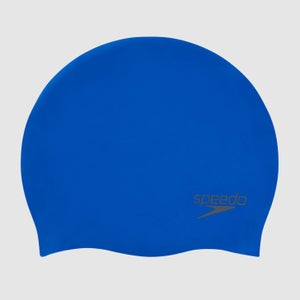 Gorro de silicona moldeada liso para adultos, azul