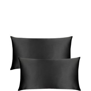 The Goodnight Co. Silk Pillowcase Twin Set King Size - Charcoal