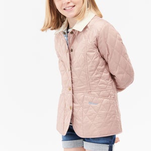 Barbour Girls' Printed Summer Liddesdale Quilted Jacket - Soft Coral/Folky Floral