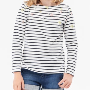 Barbour Girls' Bradley Striped Top - Off White