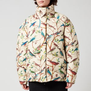 KENZO Women's Printed Cocoon Puffer Jacket - Ecru