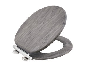 Aqualona Dark Grey Wooden Toilet Seat