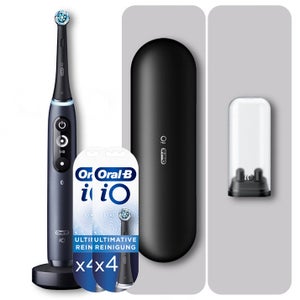 Oral-B iO7 schwarz + iO Ultimative Reinigung Aufsteckbürsten schwarz, 8 Stück