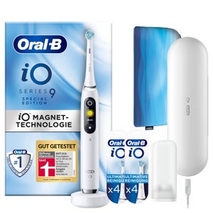 Oral-B iO9 Special Edition weiß + iO Ultimative Reinigung Aufsteckbürsten weiß, 8 Stück