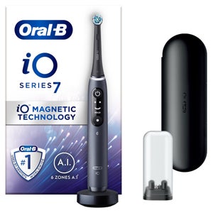 Oral-B iO7 Black Electric Toothbrush with Travel Case + 4 Refills