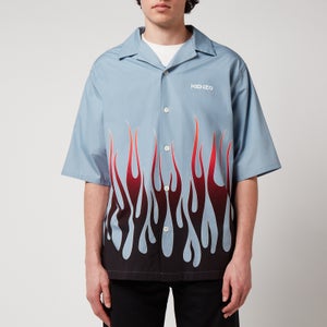 KENZO Men's Casual Flame Short Sleeves Shirt - Blue