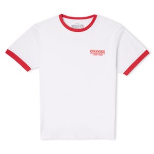 Stranger Things Biker Gang Unisex Ringer T-Shirt - White/Red