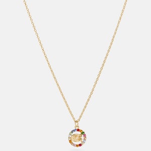 Coach Women's C Multi Crystal Necklace - Gold/Multicolour