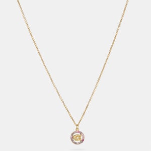 Coach Women's C Multi Crystal Necklace - Gold/Pink Multi