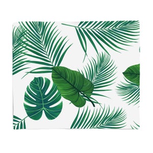 Tropical Leaves Fleece Blanket - Large (150cm x 200cm)
