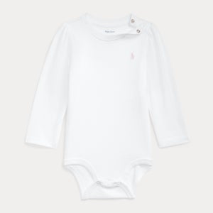 Ralph Lauren Baby Long Sleeved Logo Bodysuit - White