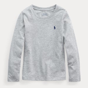 Ralph Lauren Girls' Long Sleeved Logo T-Shirt - Grey Heather