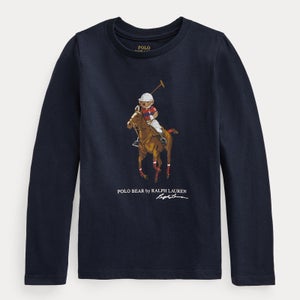 Ralph Lauren Girls' Pony Bear T-Shirt - Navy