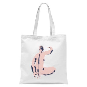 Seated Nude Back View Tote Bag - White