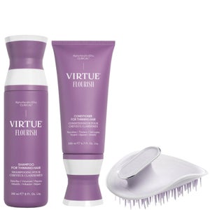 VIRTUE Flourish Shampoo and Conditioner with Manta Brush Bundle (Worth $180.00)