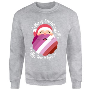 LGBTQ+ Lesbian Christmas Love Unisex Christmas Jumper - Grey