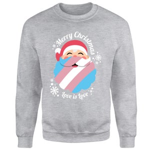 LGBTQ+ Trans Positive Christmas Unisex Sweatshirt - Grey