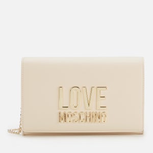 Love Moschino Women's Logo Chain Cross Body Bag - Ivory