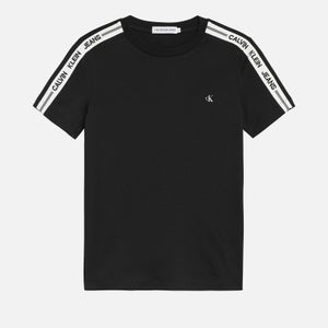 Calvin Klein Boys Intarsia Sleeve Fitted T-shirt - Black