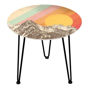 Decorsome Mountainscape Wooden Side Table
