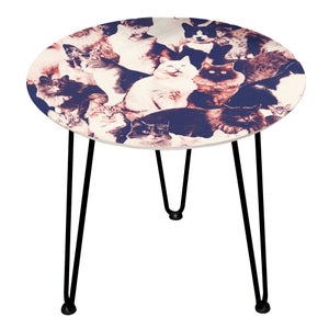 All The Cats Wooden Side Table