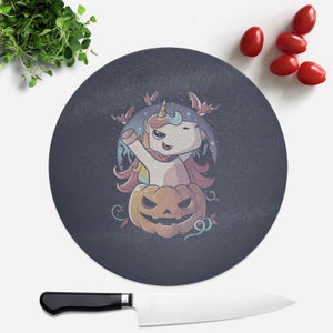 Spooky Unicorn Round Chopping Board