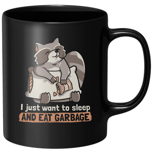 Sleep And Eat Garbage Mug - Black