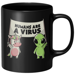 Humans Are A Virus Night Protest Mug - Black