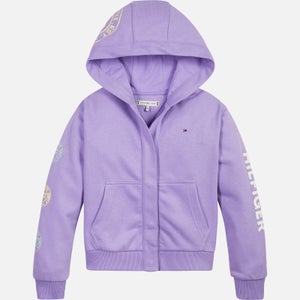 Tommy Hilfiger Girls' Overprint Snap Hoodie - Violet Viola