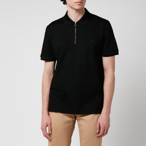Salvatore Ferragamo Men's Half Zip Polo Shirt - Black