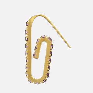 Hillier Bartley Women's Jumbo Pave Paperclip Earring - Gold/Lilac