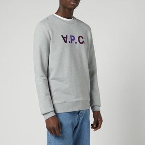 A.P.C. Men's Multicolour Vpc Logo Sweatshirt - Grey/Purple
