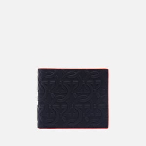 Salvatore Ferragamo Men's Embossed Wallet - Black/Candy Red