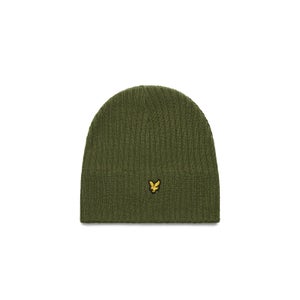 Knitted Ribbed Beanie - Olive