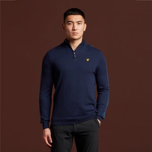 Branded 1/4 Zip Pullover - Navy