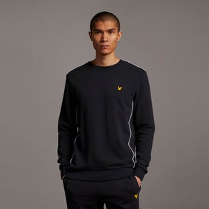 Crew Neck with Contrast Piping - True Black