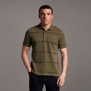 Wide Stripe Polo Shirt - Olive