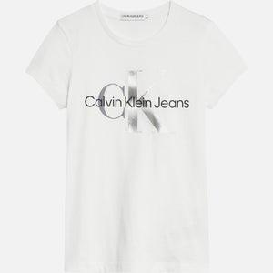 Calvin Klein Girls' Mixed Monogram T-Shirt - Bright White
