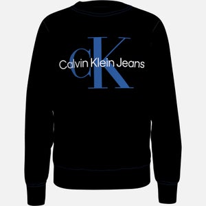 Calvin Klein Unisex Monogram Logo Sweatshirt - Black/Dew Grey