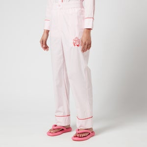Ganni Women's Cotton Poplin Pyjama Trousers - Cherry Blossom