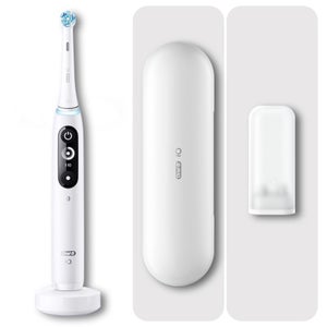 Oral-B iO 7 Elektrische Zahnbürste, Reiseetui, white alabaster