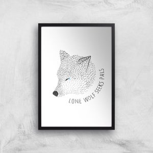 Lone Wolf Seeks Pals Giclee Art Print