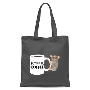 But First Coffee Tote Bag - Grey