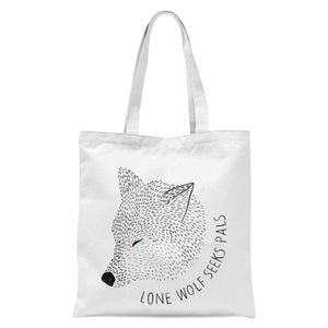 Lone Wolf Seeks Pals Tote Bag - White